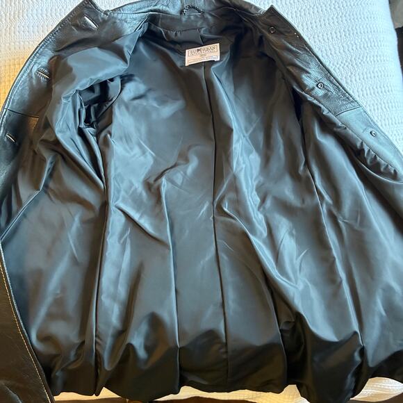 VTG 70s Suburban Internat'l Leather Coat Black Small Western Cowgirl Country - Picture 8 of 16